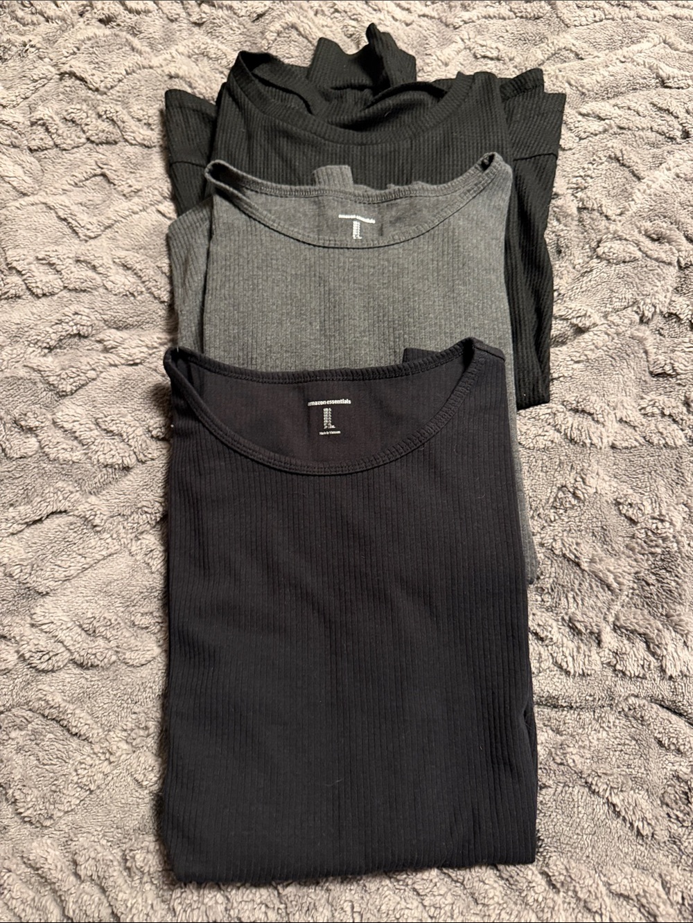 3 Womens Ribbed Long Sleeve Thermal tops